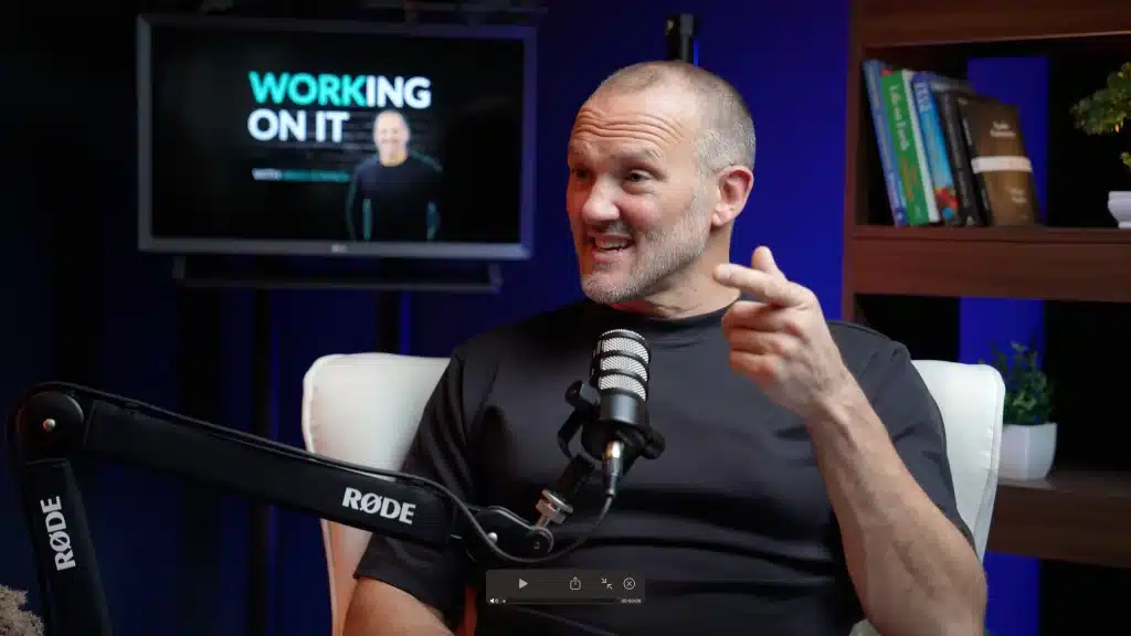 Capturing high-quality audio during a guest interview at our studio.